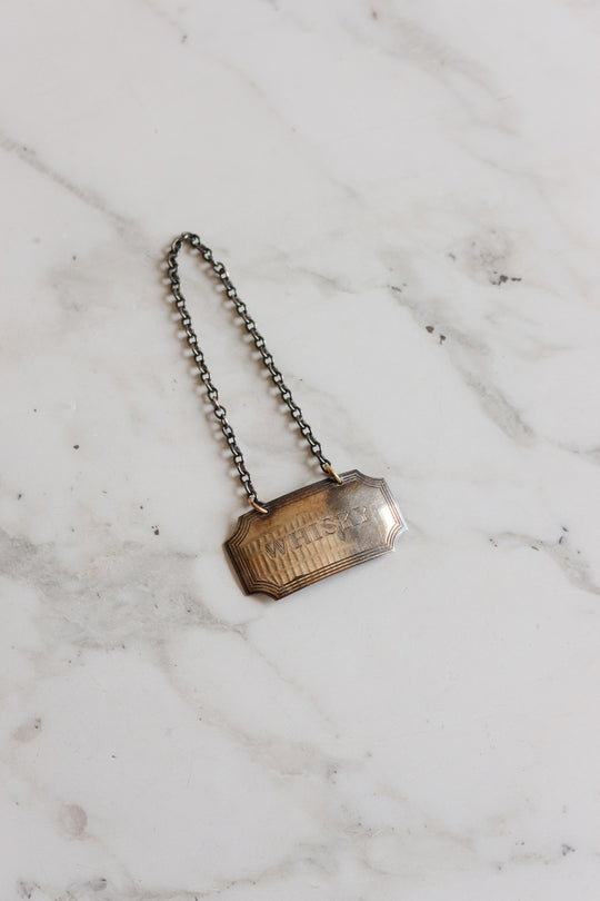 vintage English liquor decanter tags
