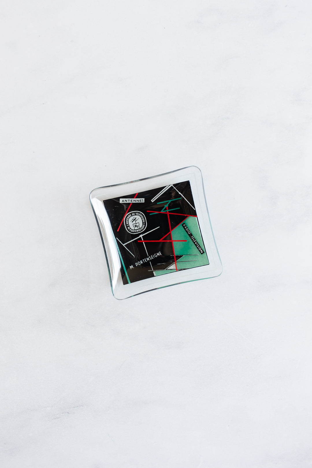 midcentury French glass advertising ashtrays