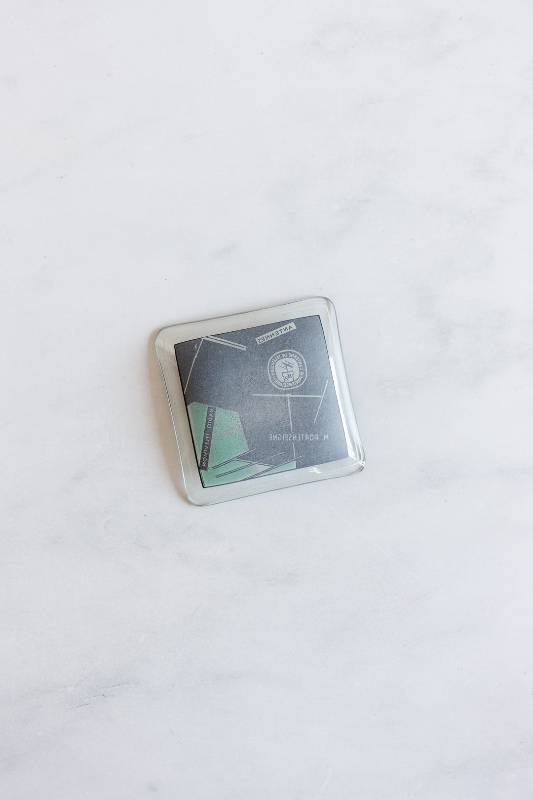 midcentury French glass advertising ashtrays