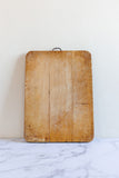 1940s French rustic bread board with iron handle