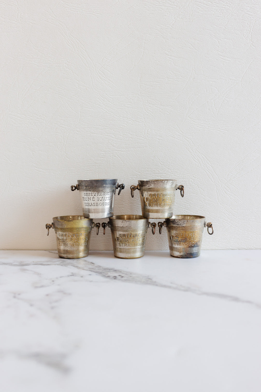 miniature champagne buckets for Orfèvrerie René Kauss Strasbourg