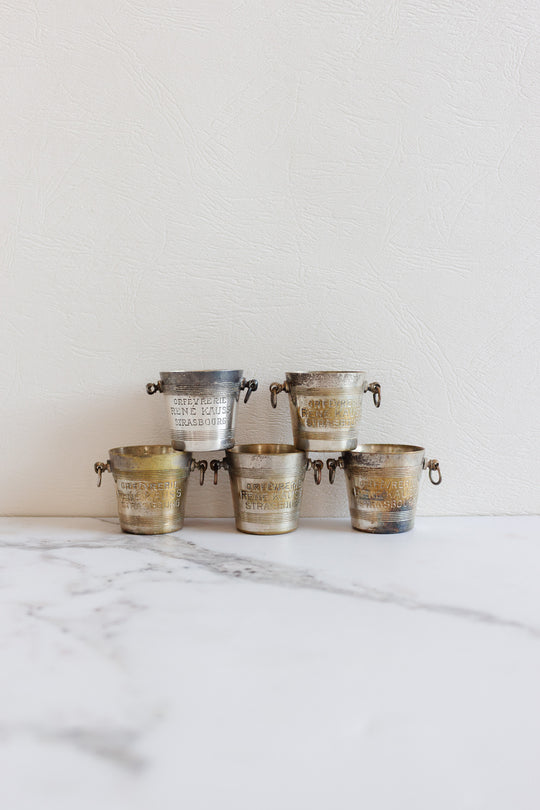 miniature champagne buckets for Orfèvrerie René Kauss Strasbourg