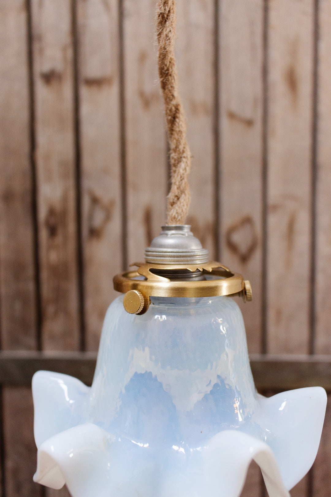 vintage french opalescent tulip light fixture