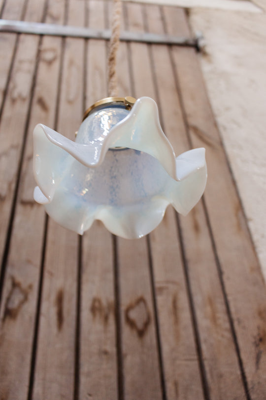 vintage french opalescent tulip light fixture