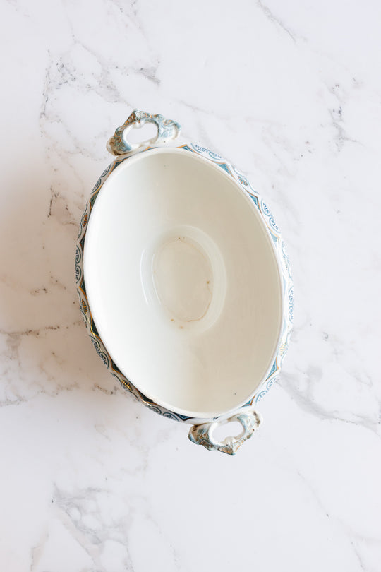 rare johnson brothers aqua regent creamer, sugar bowl, and covered dish set