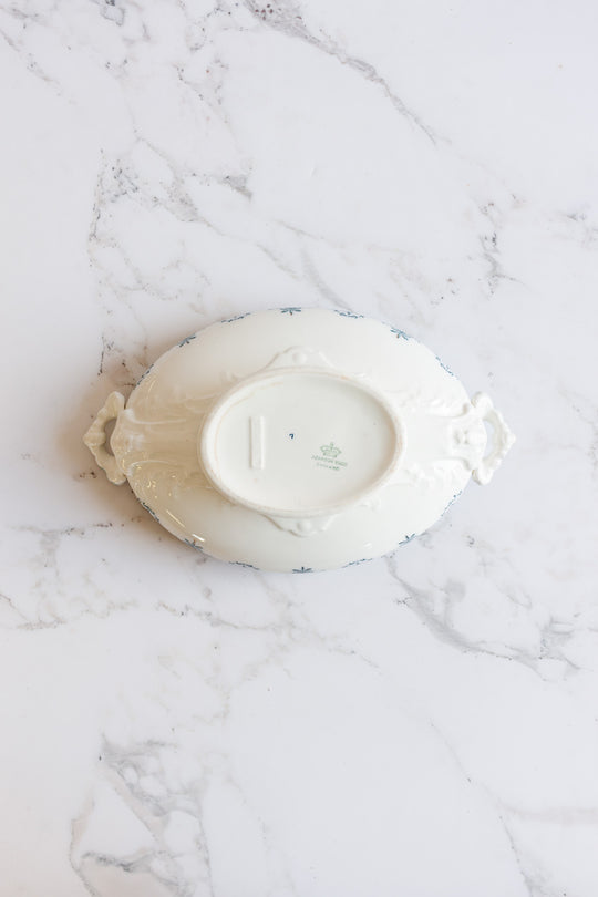 rare johnson brothers aqua regent creamer, sugar bowl, and covered dish set