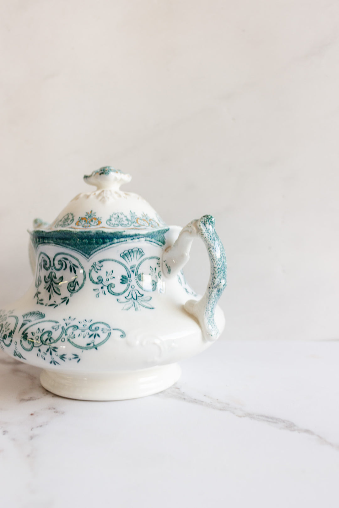 rare johnson brothers aqua regent creamer, sugar bowl, and covered dish set