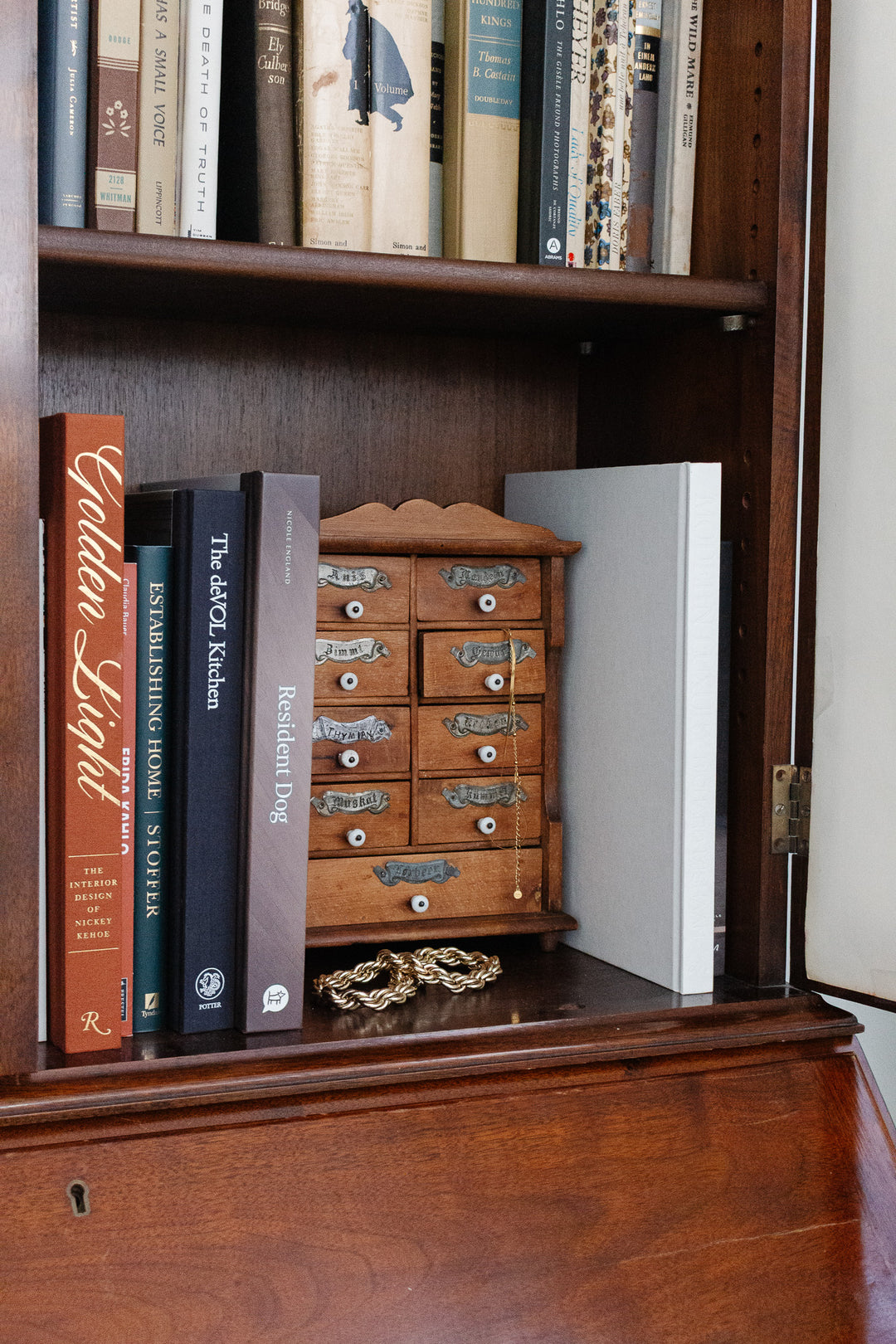 antique german spice cabinet