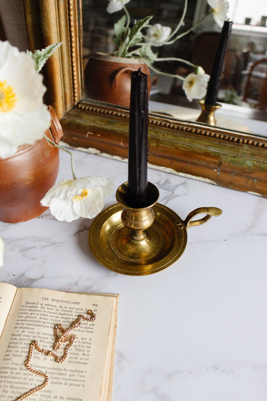 vintage French brass chamberstick