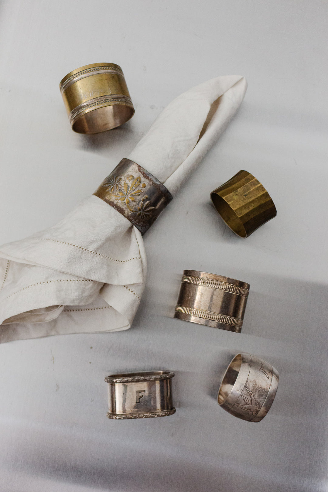 vintage french napkin rings, set of 4