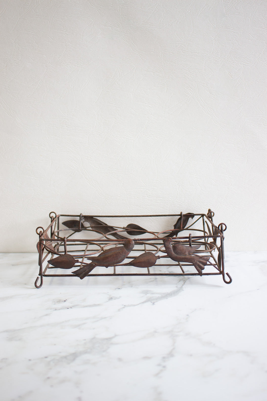 antique french wire work milk bottle carrier