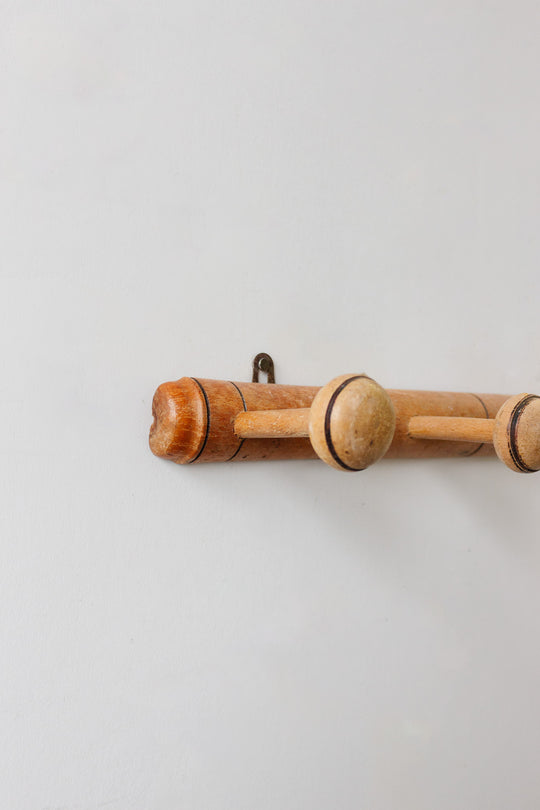 1930s french faux bamboo patere, 4 prong