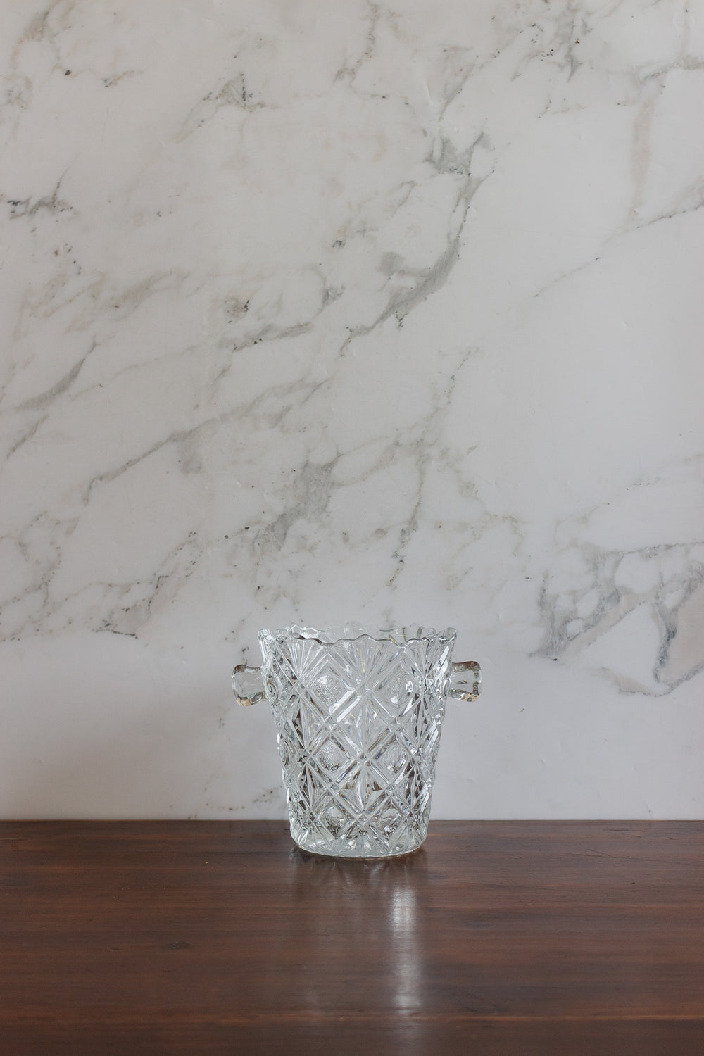 vintage french cut glass ice bucket