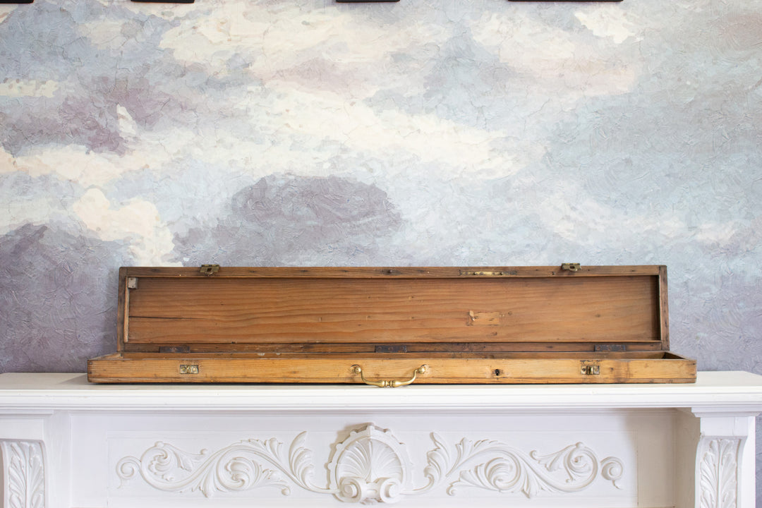 antique french wooden shotgun case