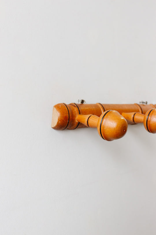 1930s french faux bamboo patère, 3 prong