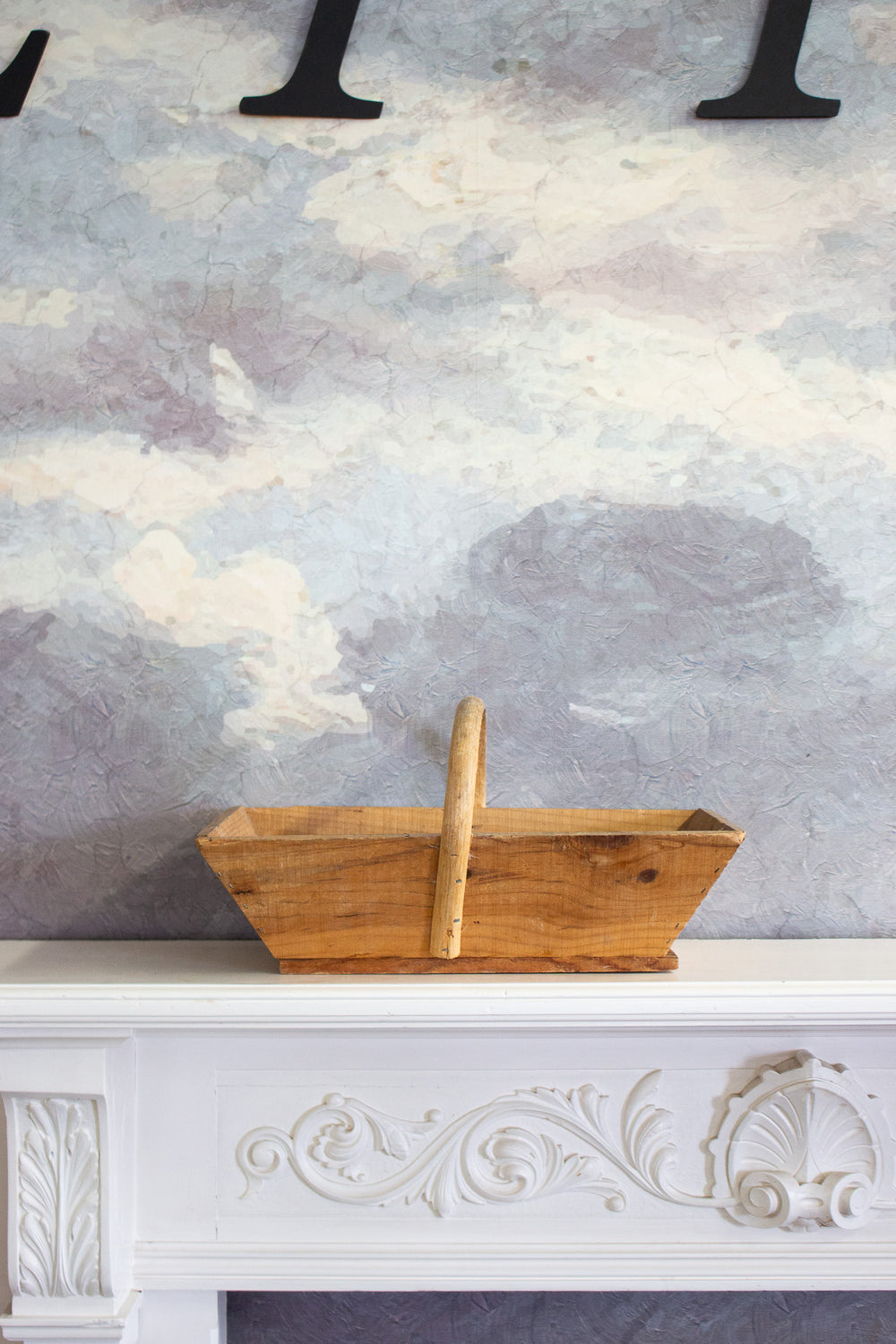 antique french wooden garden trug