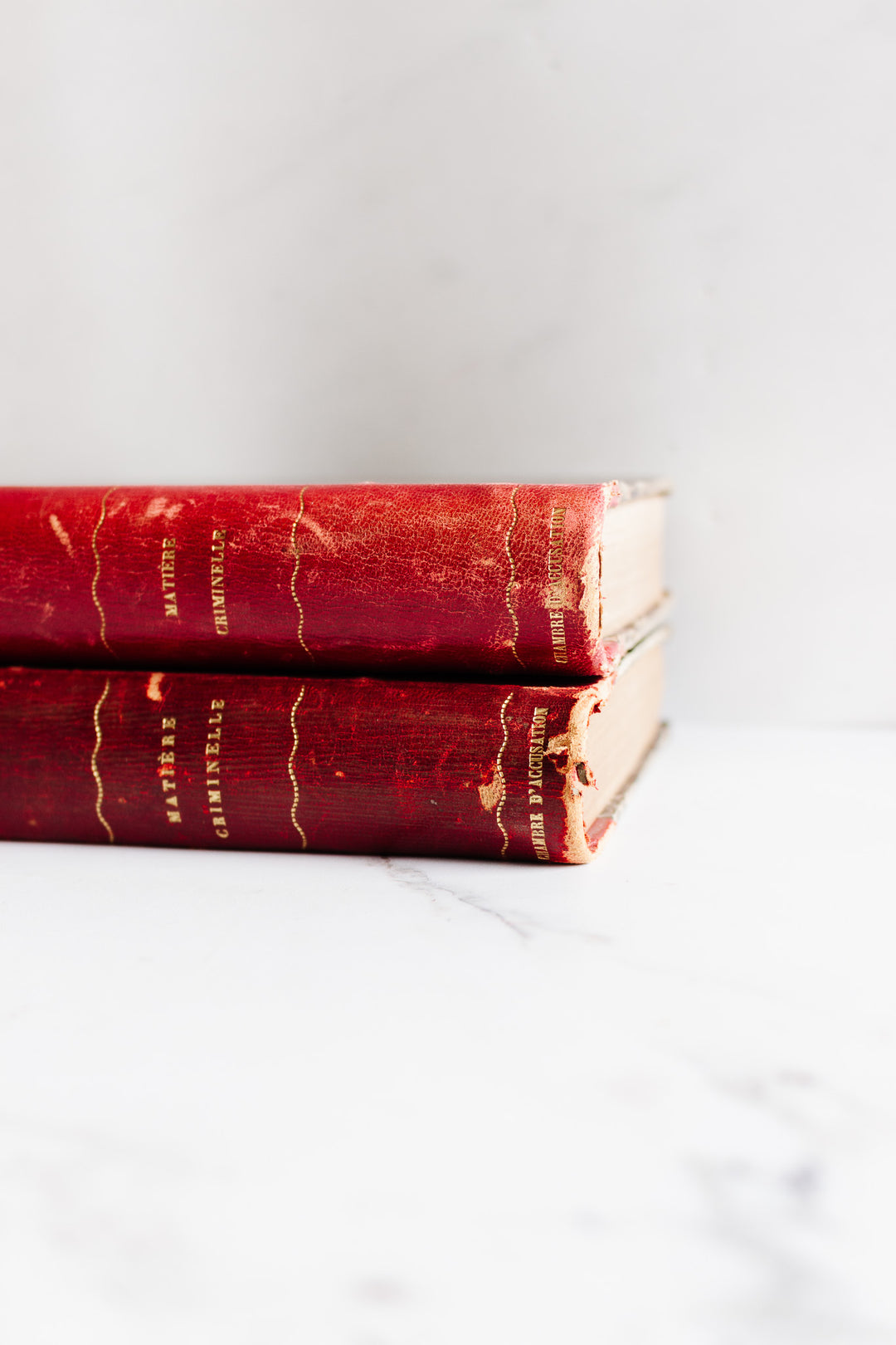 pair of antique french hardcover books circa 1800s