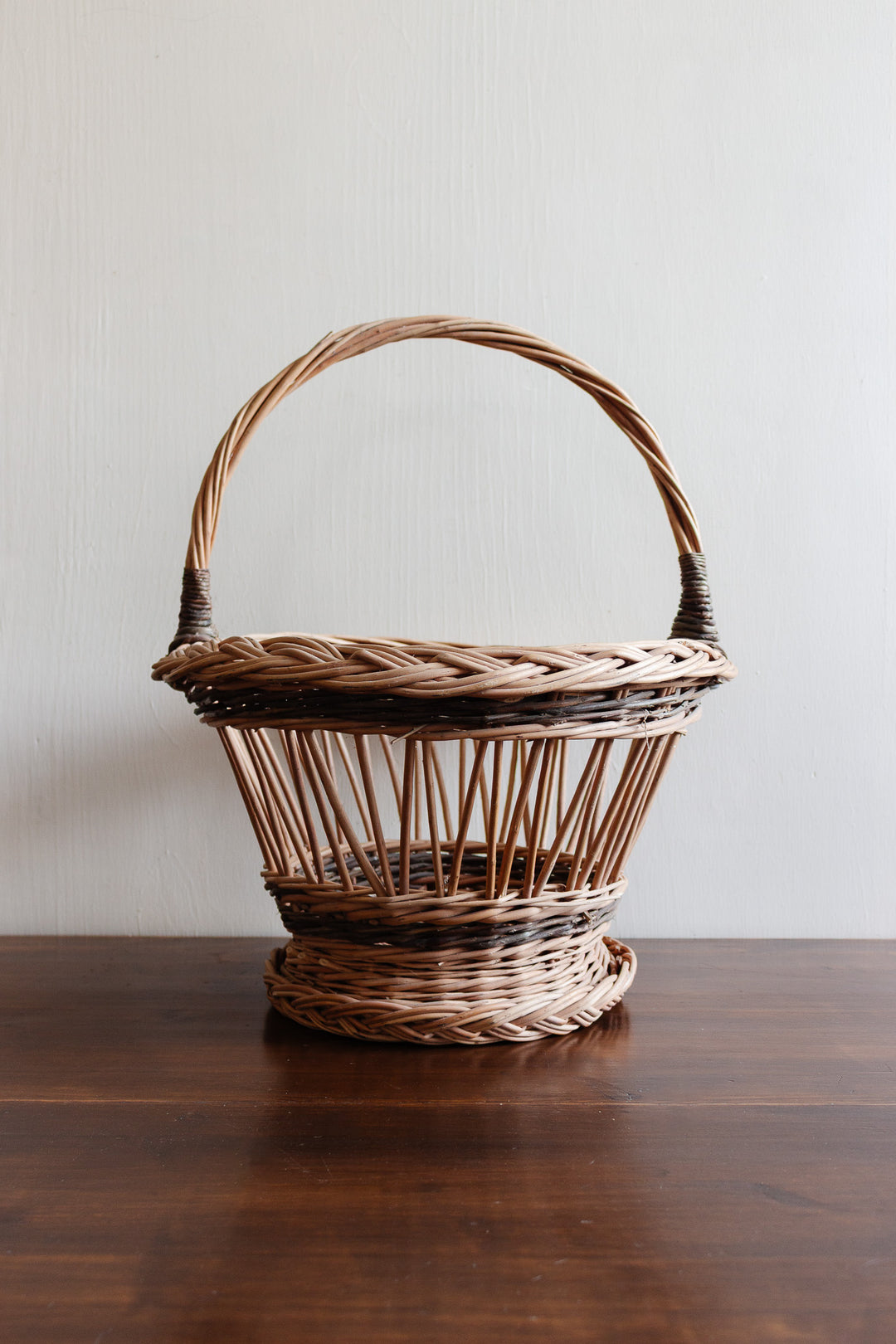 antique french wicker flower basket