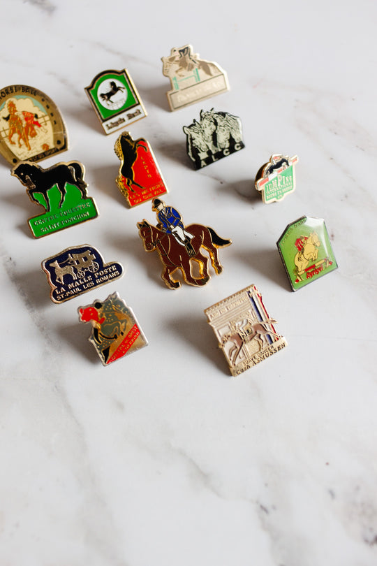 vintage french equestrian pins