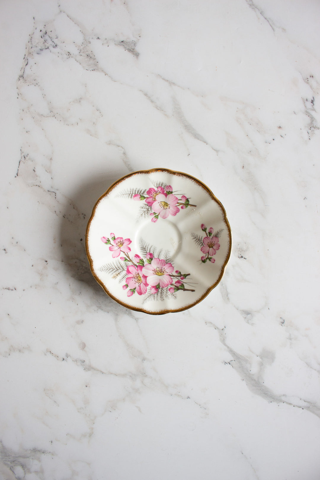 midcentury english adderley "pink wild roses" teacup and saucer