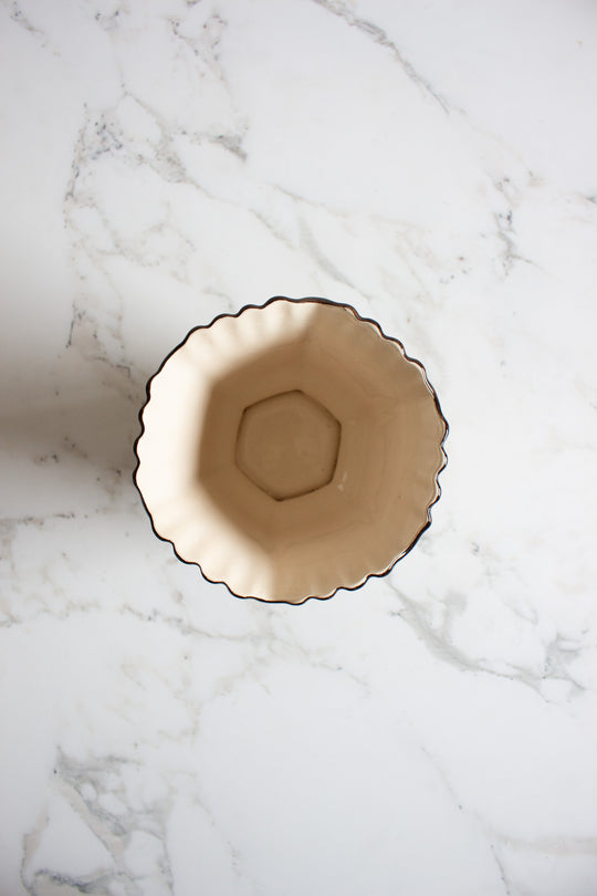 antique french fluted chinoiserie "cache pot"