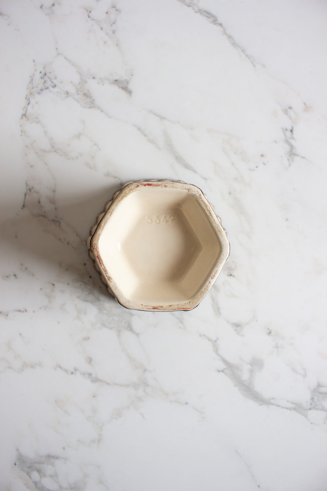 antique french fluted chinoiserie "cache pot"