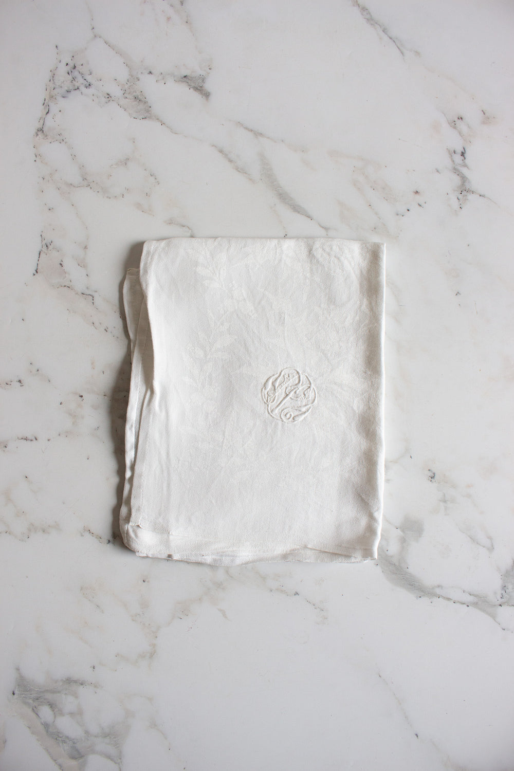 antique french cotton and linen blend monogrammed napkins
