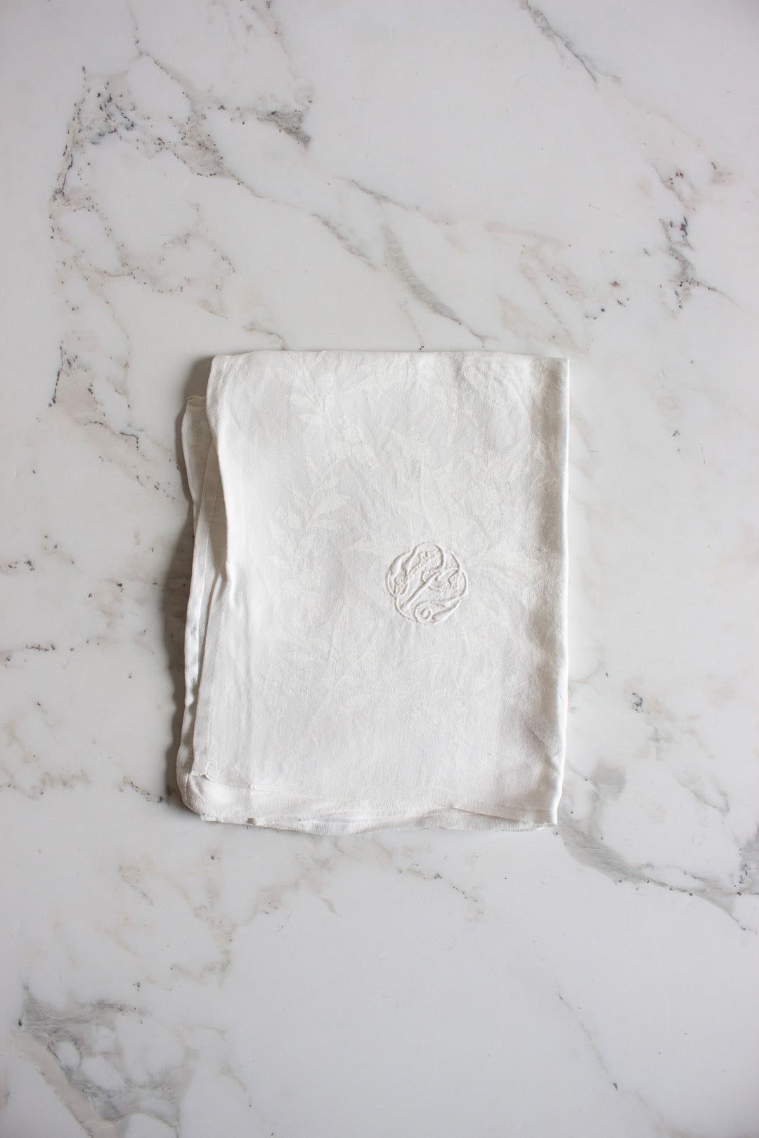 antique french cotton and linen blend monogrammed napkins