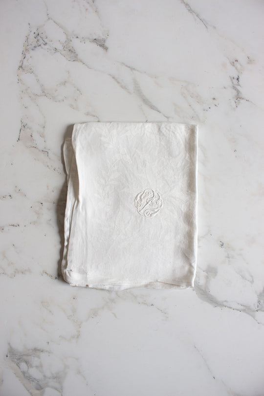 antique french cotton and linen blend monogrammed napkins
