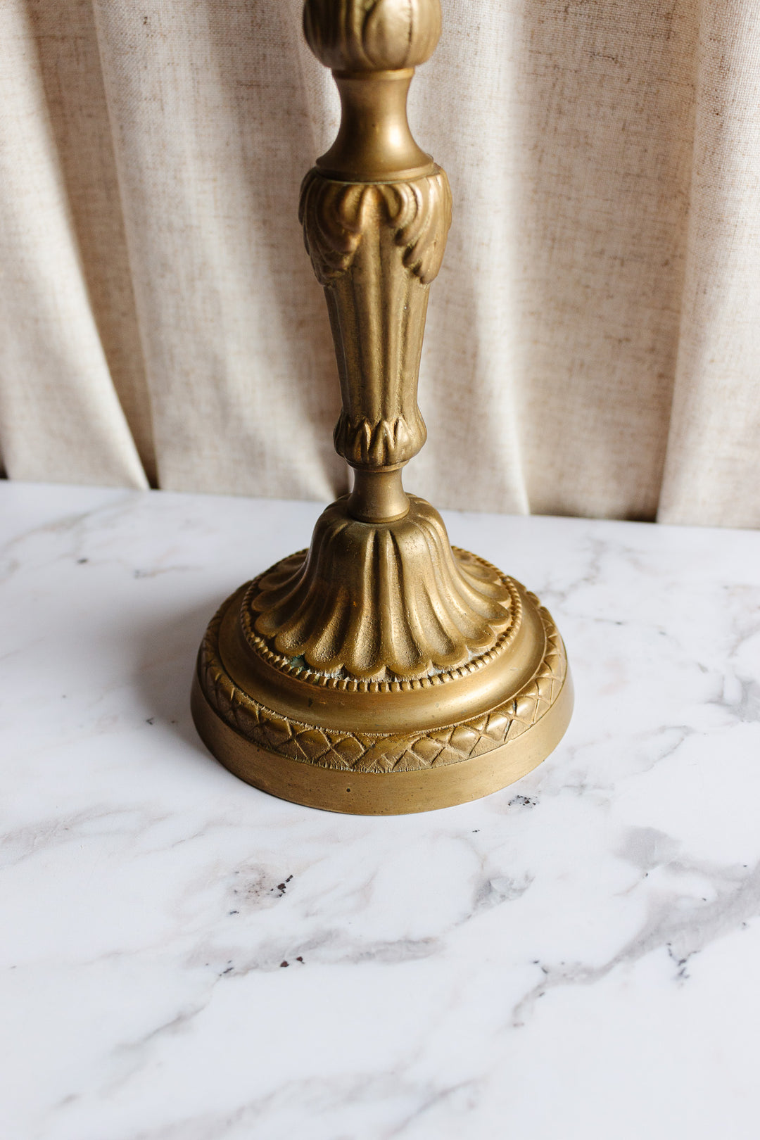 antique French Louis XVI brass candelabra