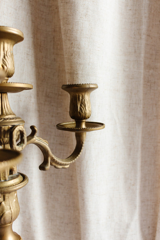 antique French Louis XVI brass candelabra