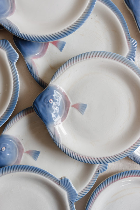 1930s french art nouveau fish service by moulin des loups