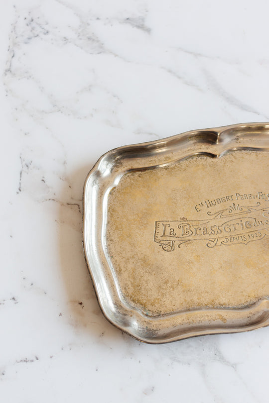 vintage french "la brasserie du square" silverplate tray