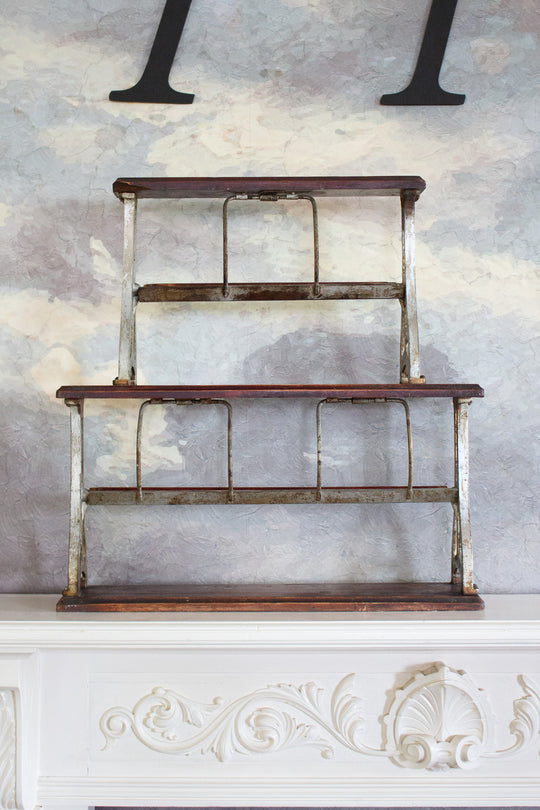 1920s french two tier double roll butcher's paper dispenser