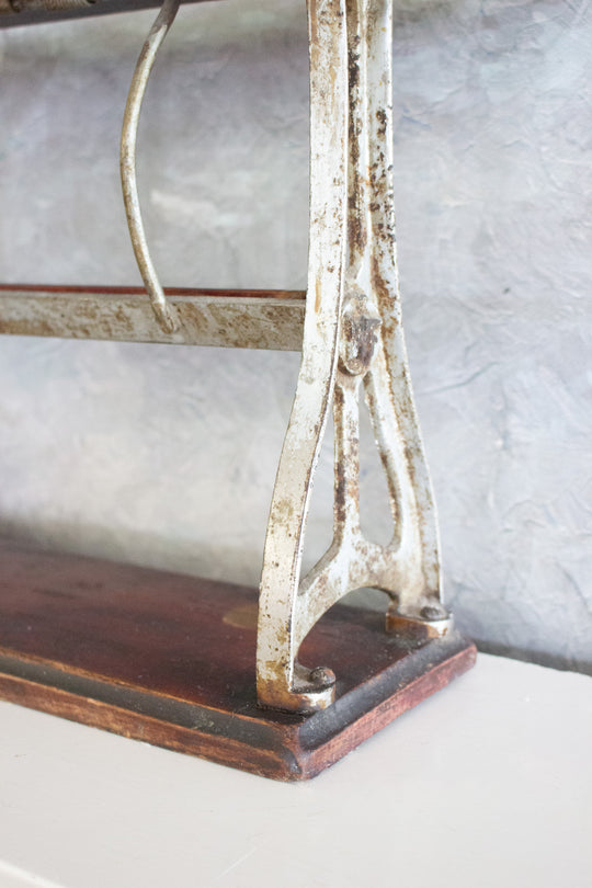 1920s french two tier double roll butcher's paper dispenser
