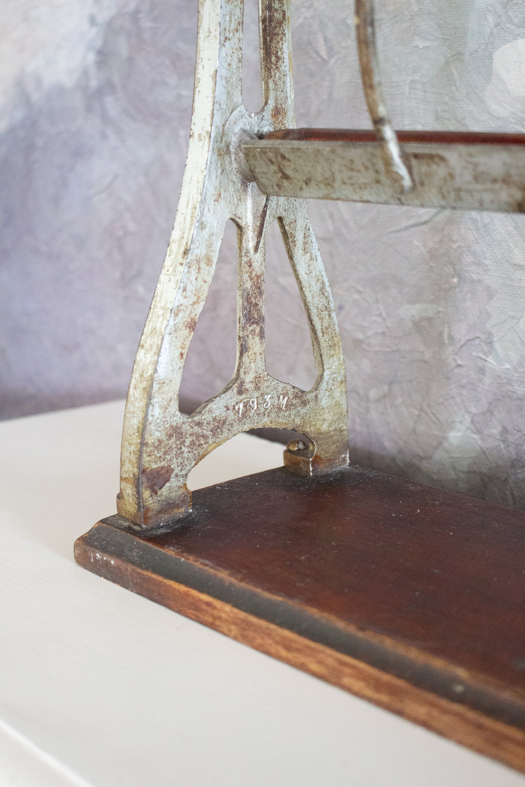 1920s french two tier double roll butcher's paper dispenser
