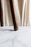 vintage french demilune wood milking stool