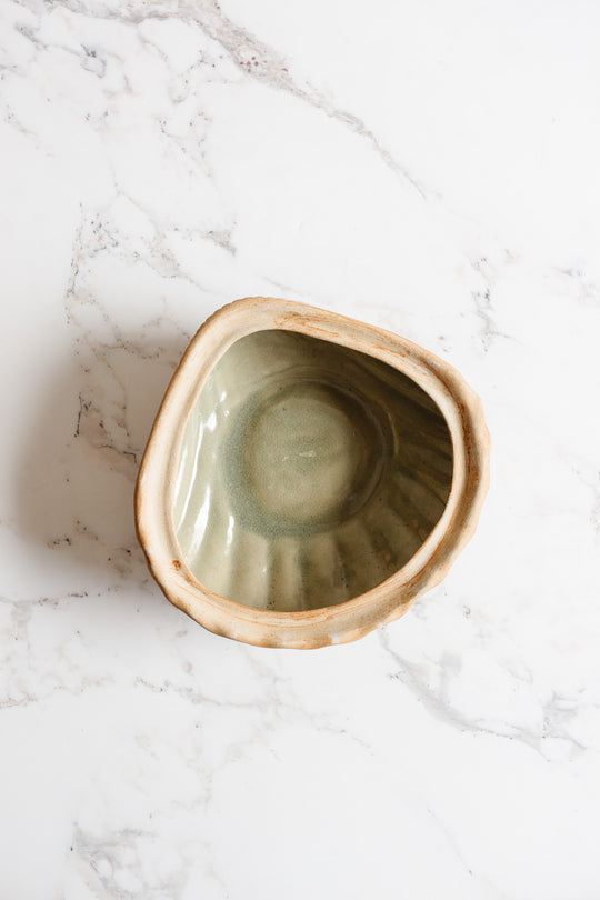 rare midcentury French studio pottery scallop shell soupiere