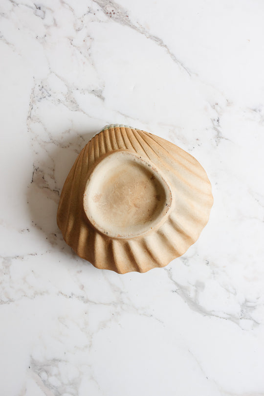 rare midcentury French studio pottery scallop shell soupiere
