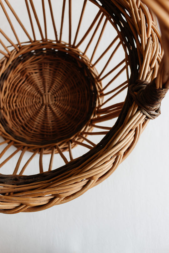 antique french wicker flower basket