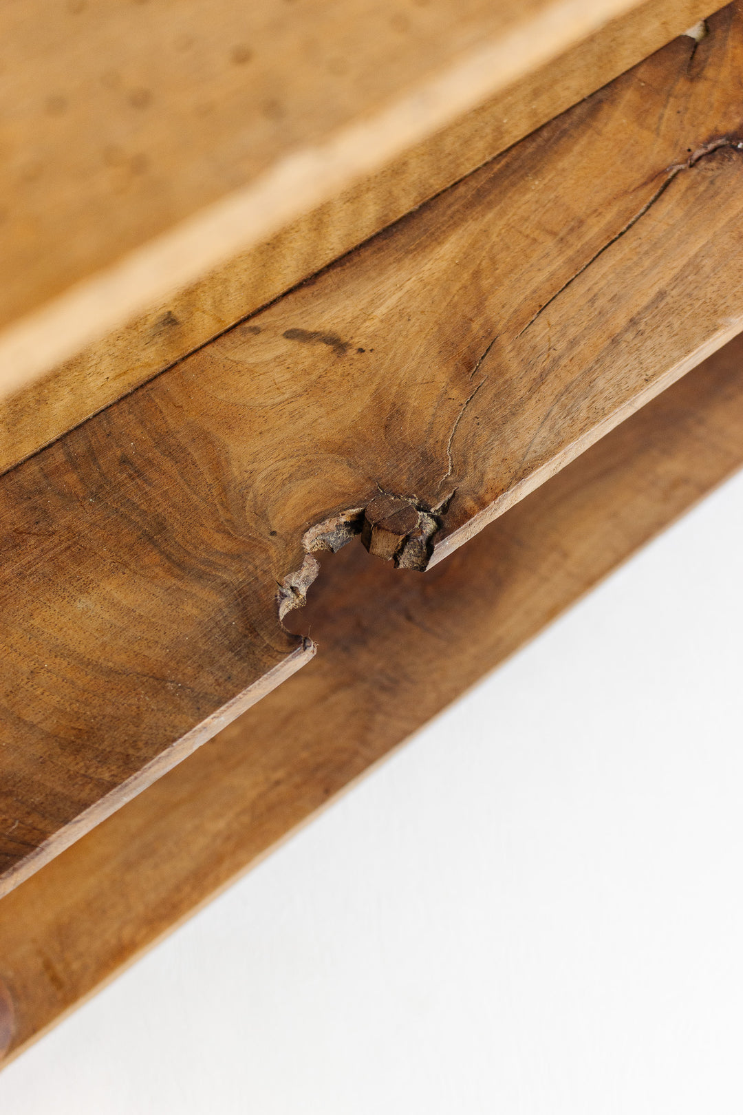 1930s french wood bobbin shelf