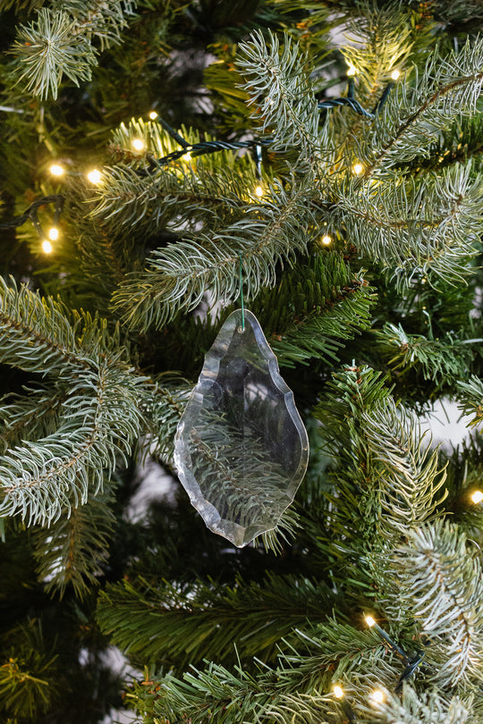 antique french oversized crystal teardrop ornament