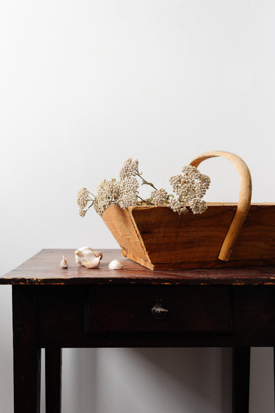antique french wooden garden trug
