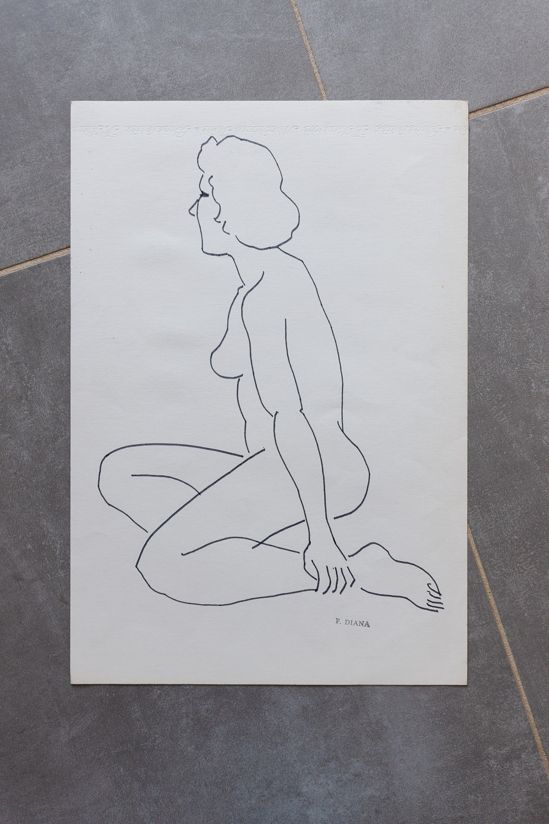extra large vintage french lithograph by marseillais artist f. diana