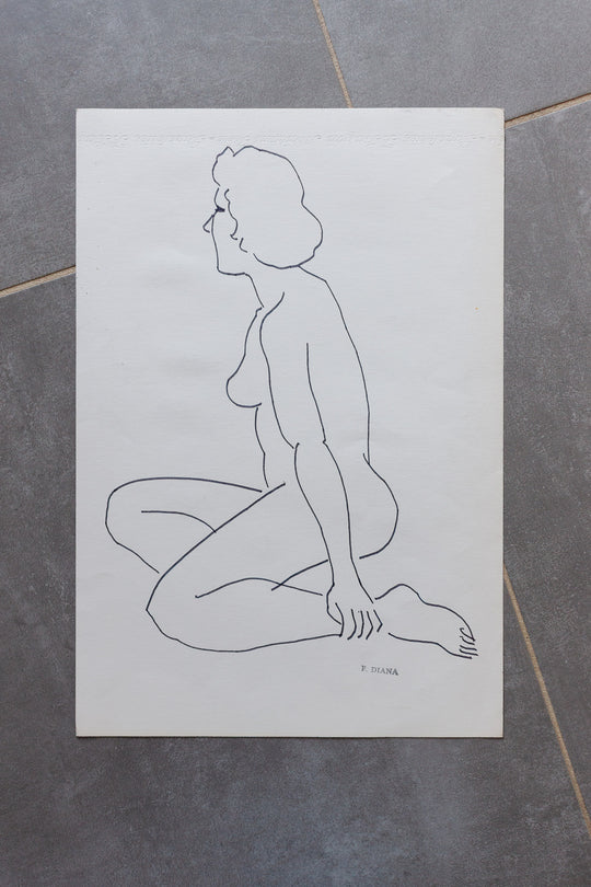 extra large vintage french lithograph by marseillais artist f. diana