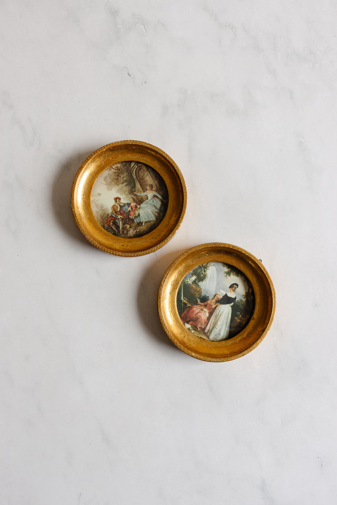 pair of vintage italian florentine prints