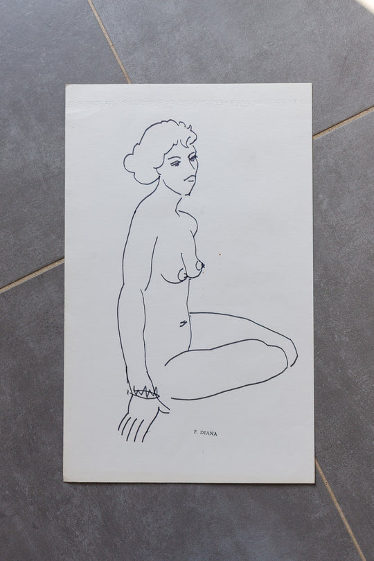 extra large vintage french lithograph by marseillais artist f. diana