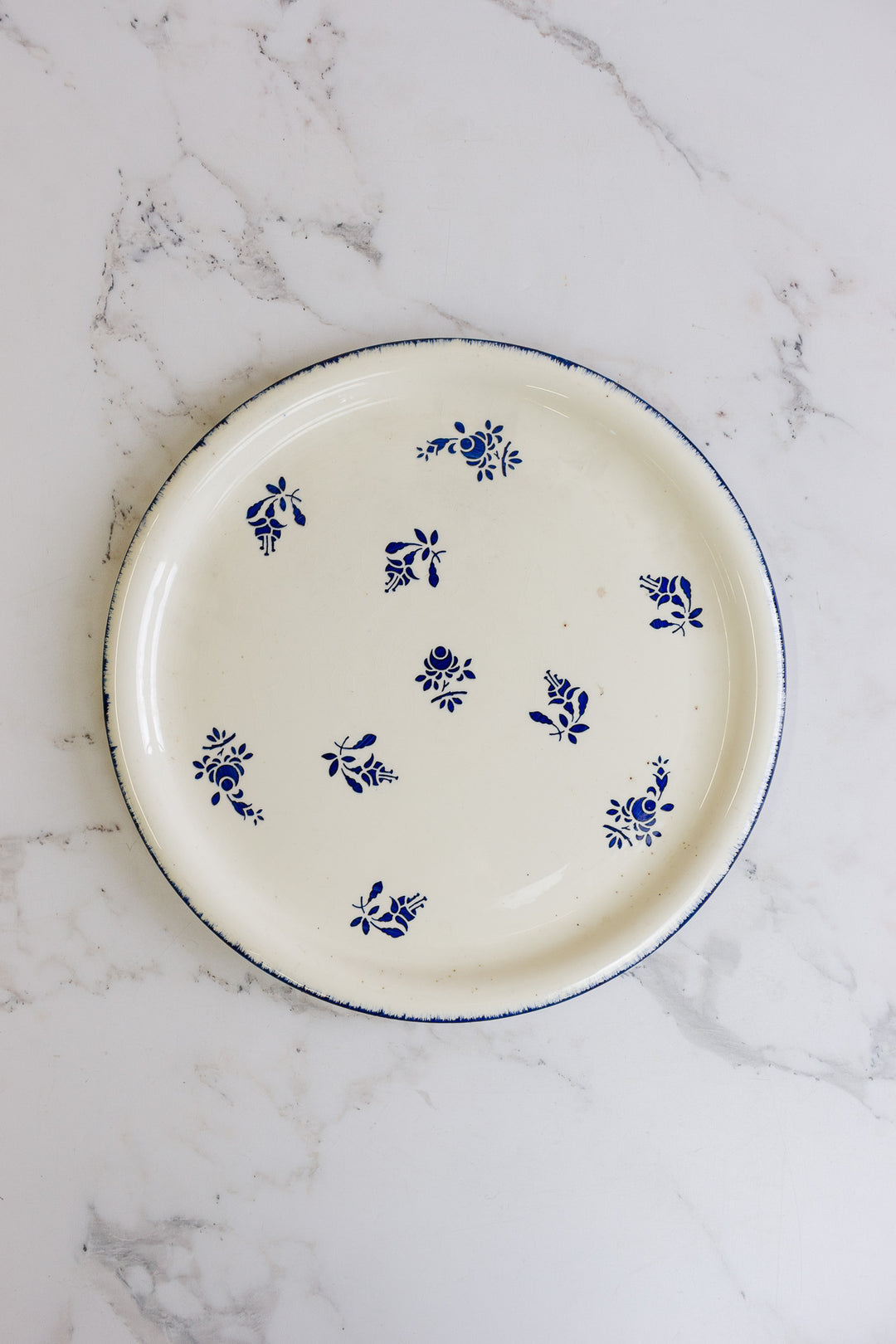 antique french kg luneville "loire" cake plate