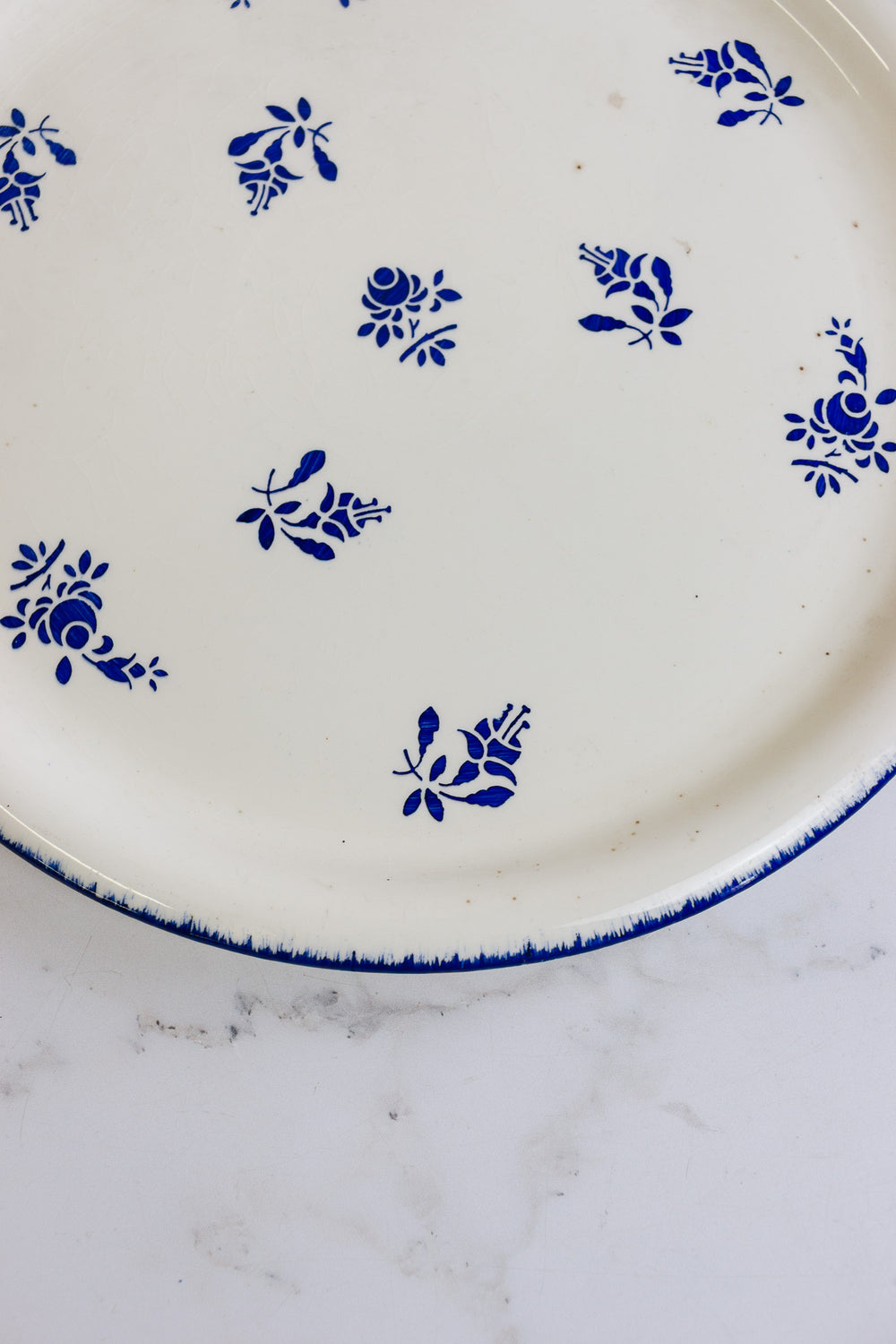 antique french kg luneville "loire" cake plate