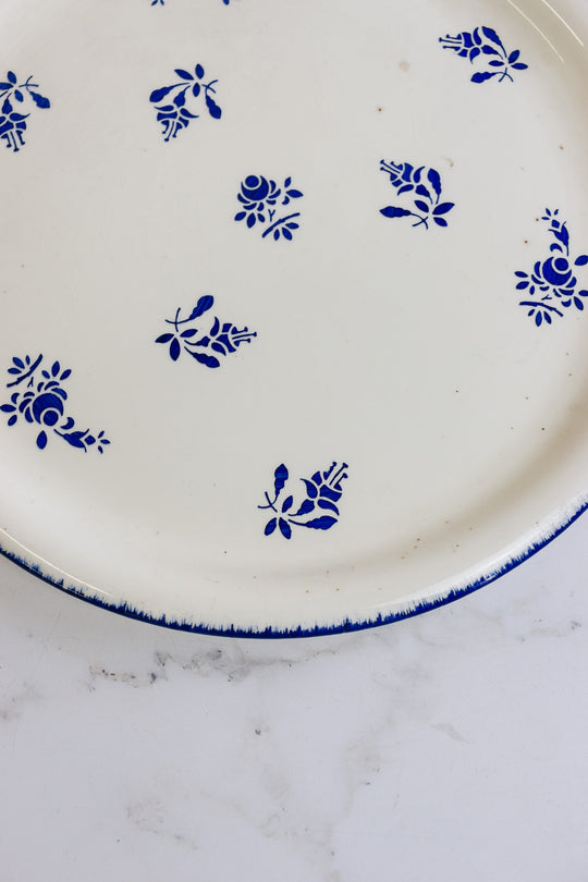 antique french kg luneville "loire" cake plate